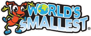 World's Smallest logo with the ant mascot