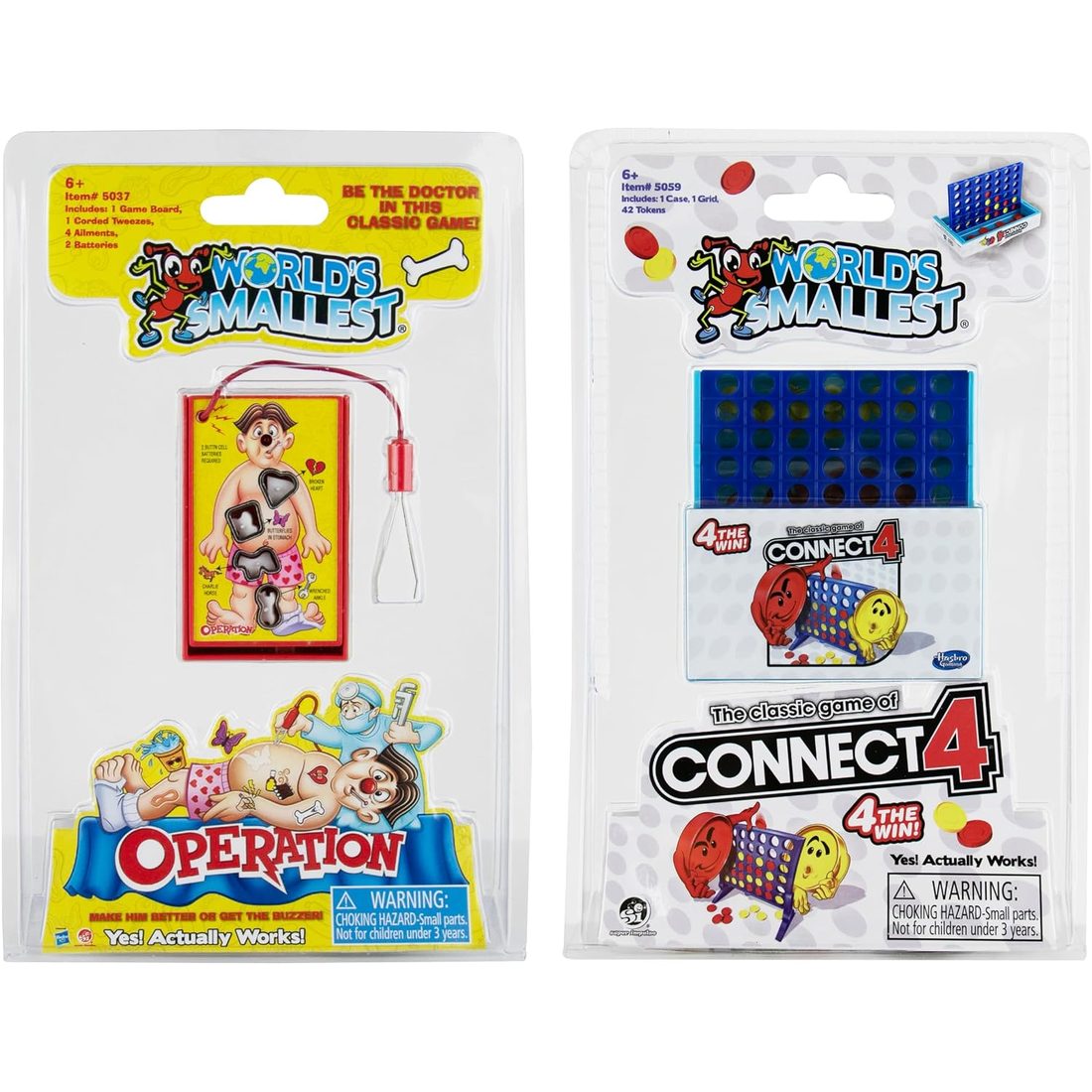 World's Smallest Operation & Connect 4 Mini Games (Set of 2)